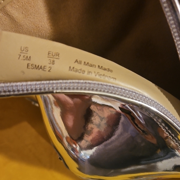 Silver Metallic Pointed-Toe Ankle Boots with Decorative Knot -by Sam Edelman - Picture 6 of 7